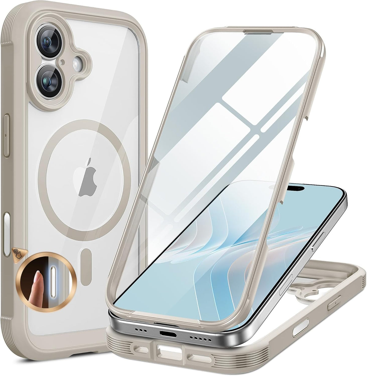 Clear Full-Body MagSafe Case for iPhone 17 Pro Max 6.9", Built-in Screen & Camera Protector