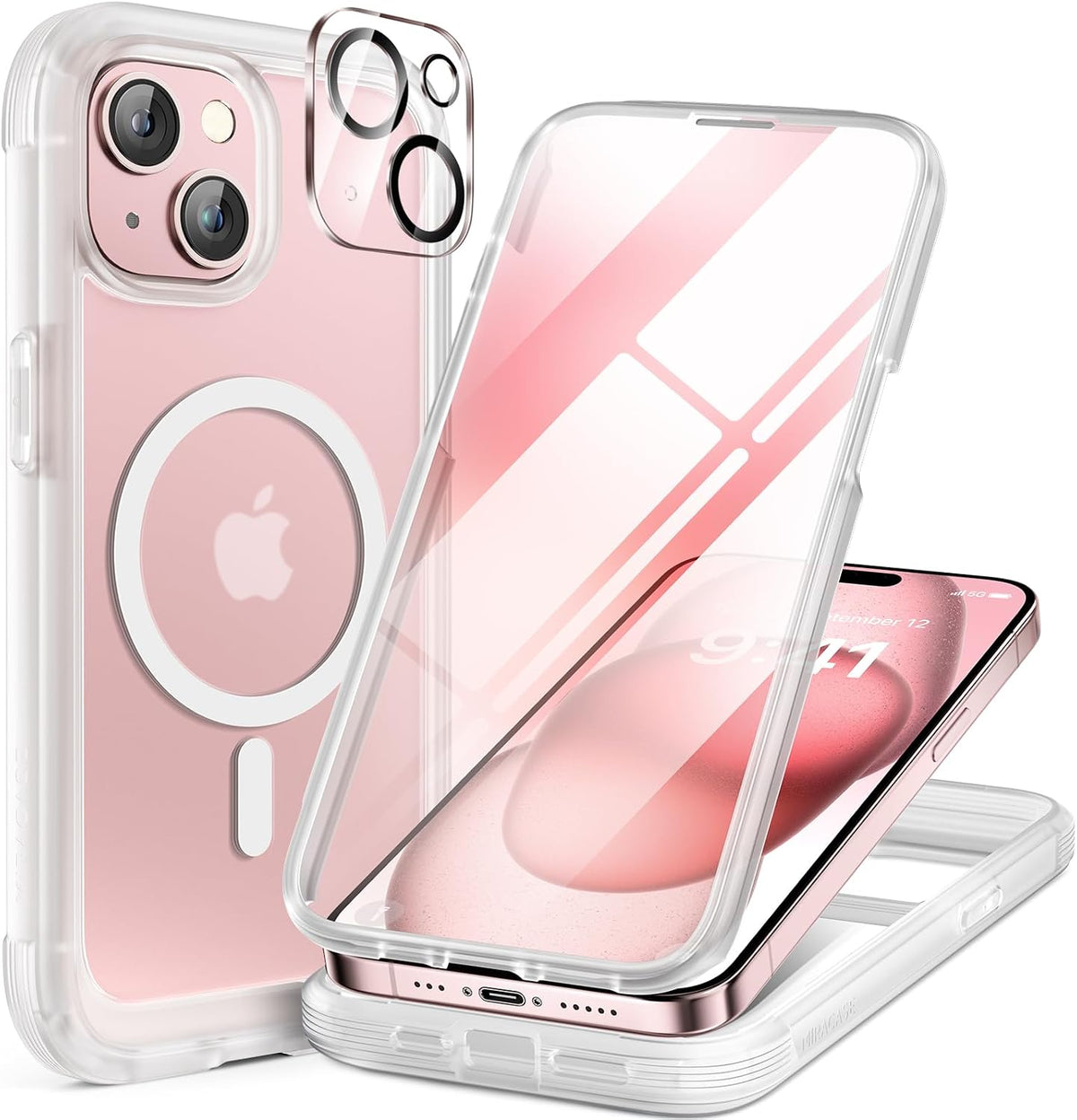 Clear Full-Body MagSafe Case for iPhone 17 Pro Max 6.9", Built-in Screen & Camera Protector