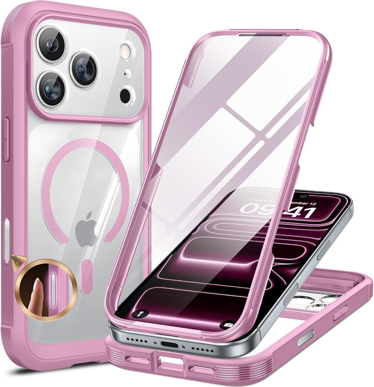 Clear Full-Body MagSafe Case for iPhone 17 Pro Max 6.9", Built-in Screen & Camera Protector