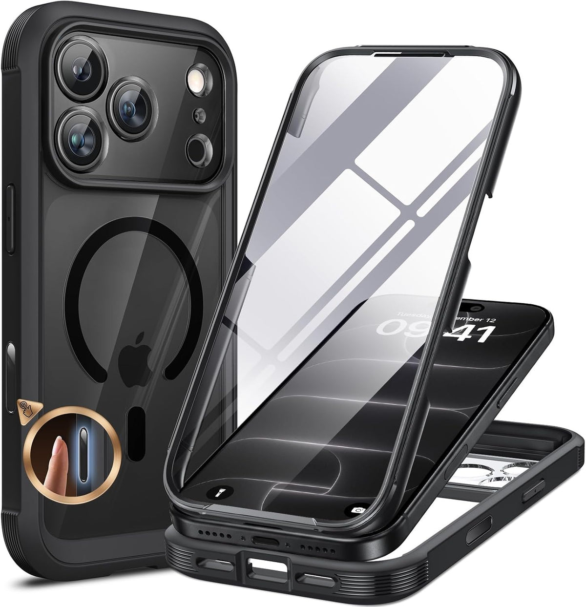 Clear Full-Body MagSafe Case for iPhone 17 Pro Max 6.9", Built-in Screen & Camera Protector