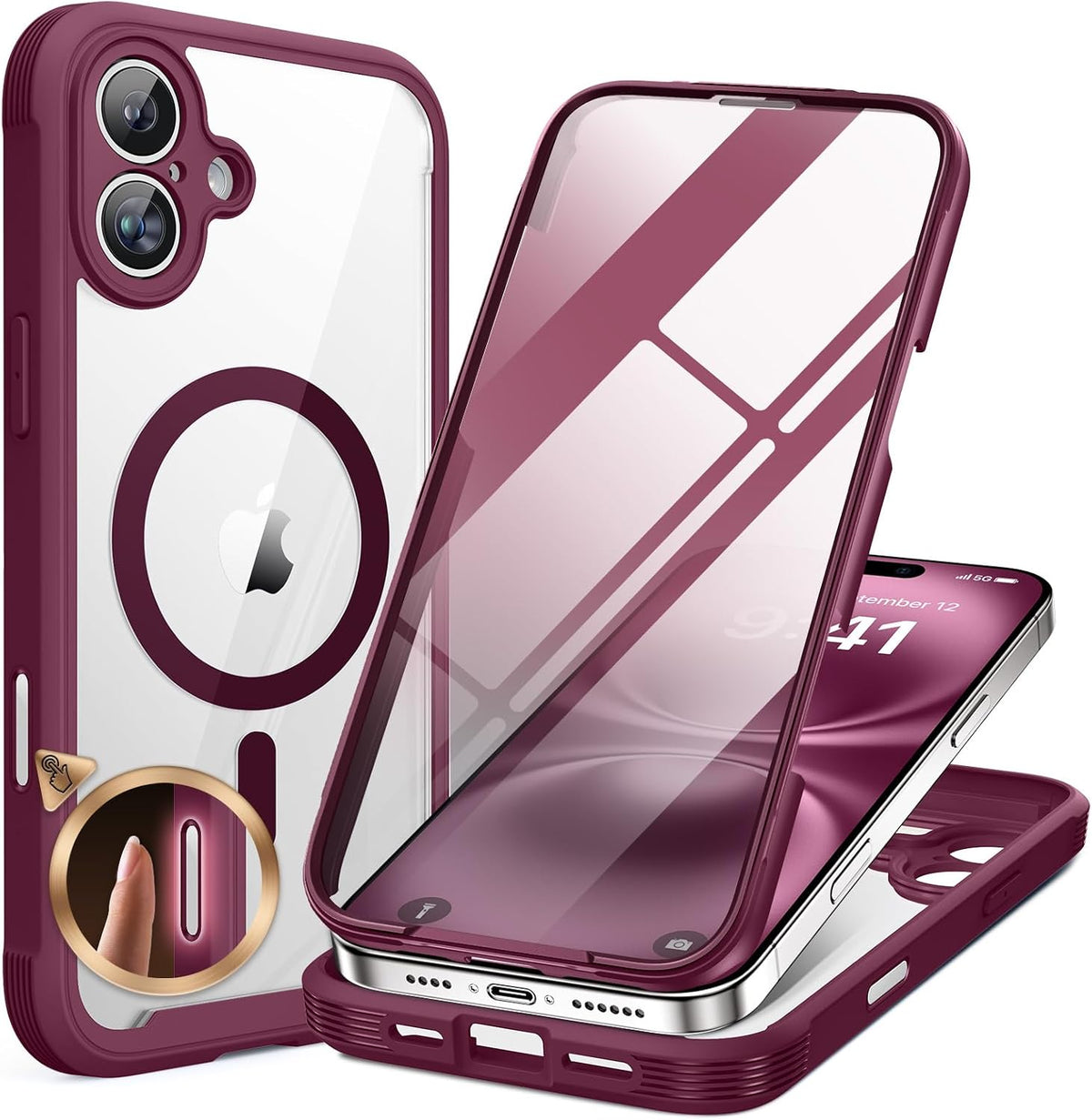 Clear Full-Body MagSafe Case for iPhone 17 Pro Max 6.9", Built-in Screen & Camera Protector