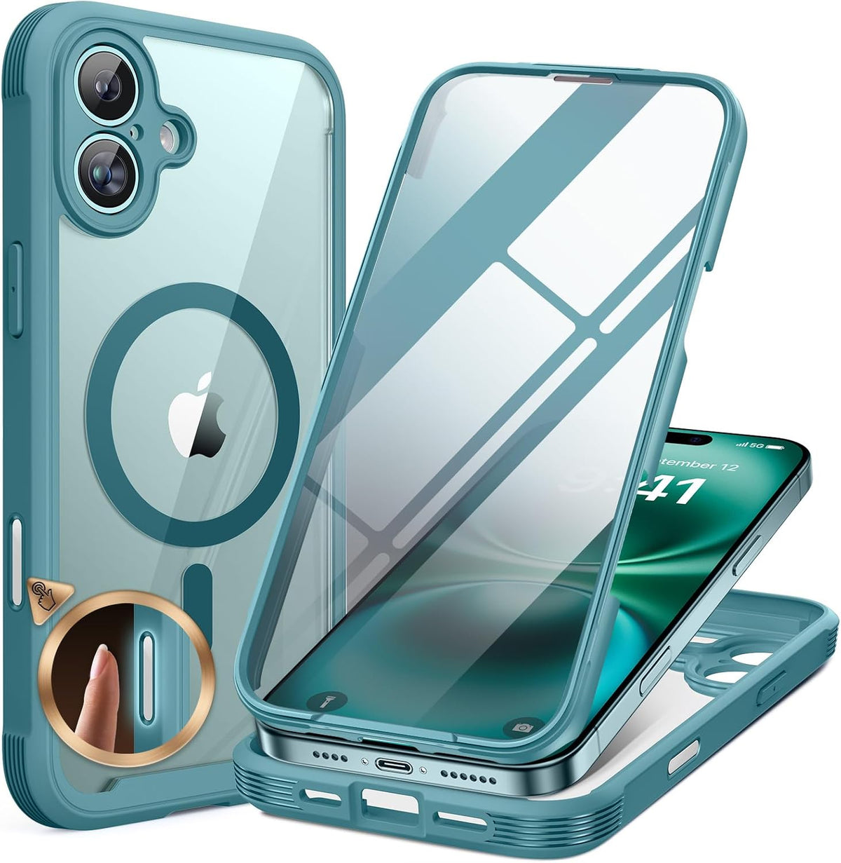 Clear Full-Body MagSafe Case for iPhone 17 Pro Max 6.9", Built-in Screen & Camera Protector