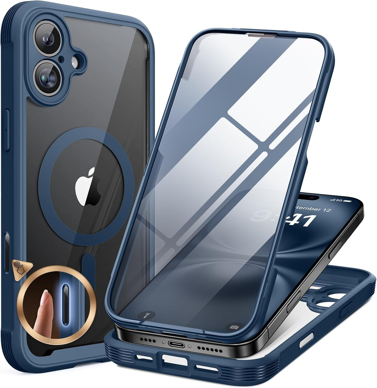 Clear Full-Body MagSafe Case for iPhone 17 Pro Max 6.9", Built-in Screen & Camera Protector
