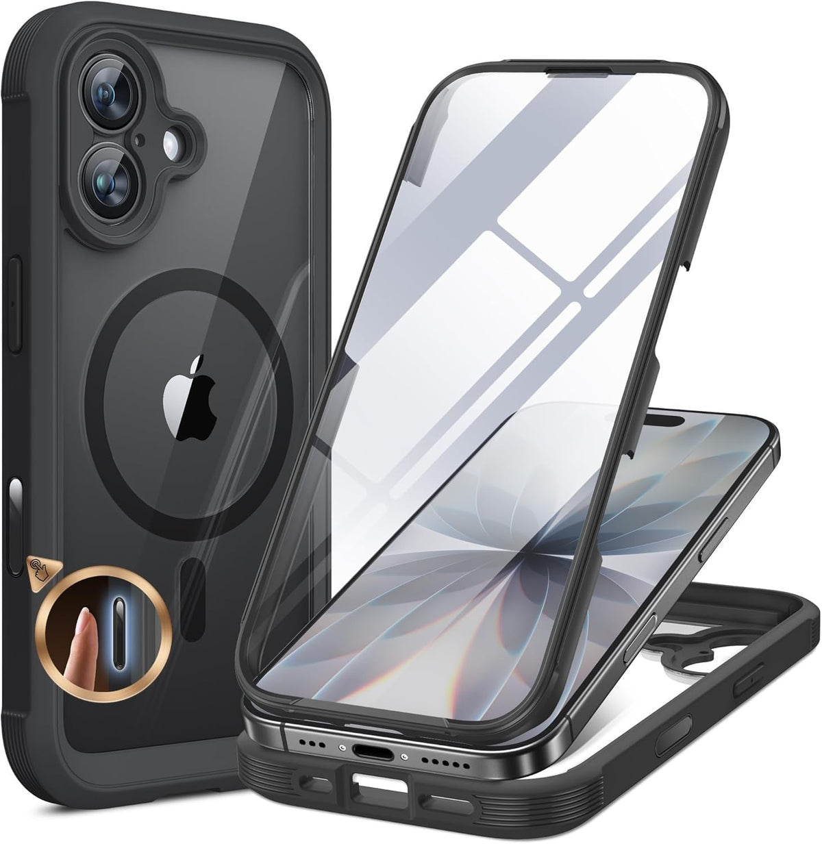 Clear Full-Body MagSafe Case for iPhone 17 Pro Max 6.9", Built-in Screen & Camera Protector