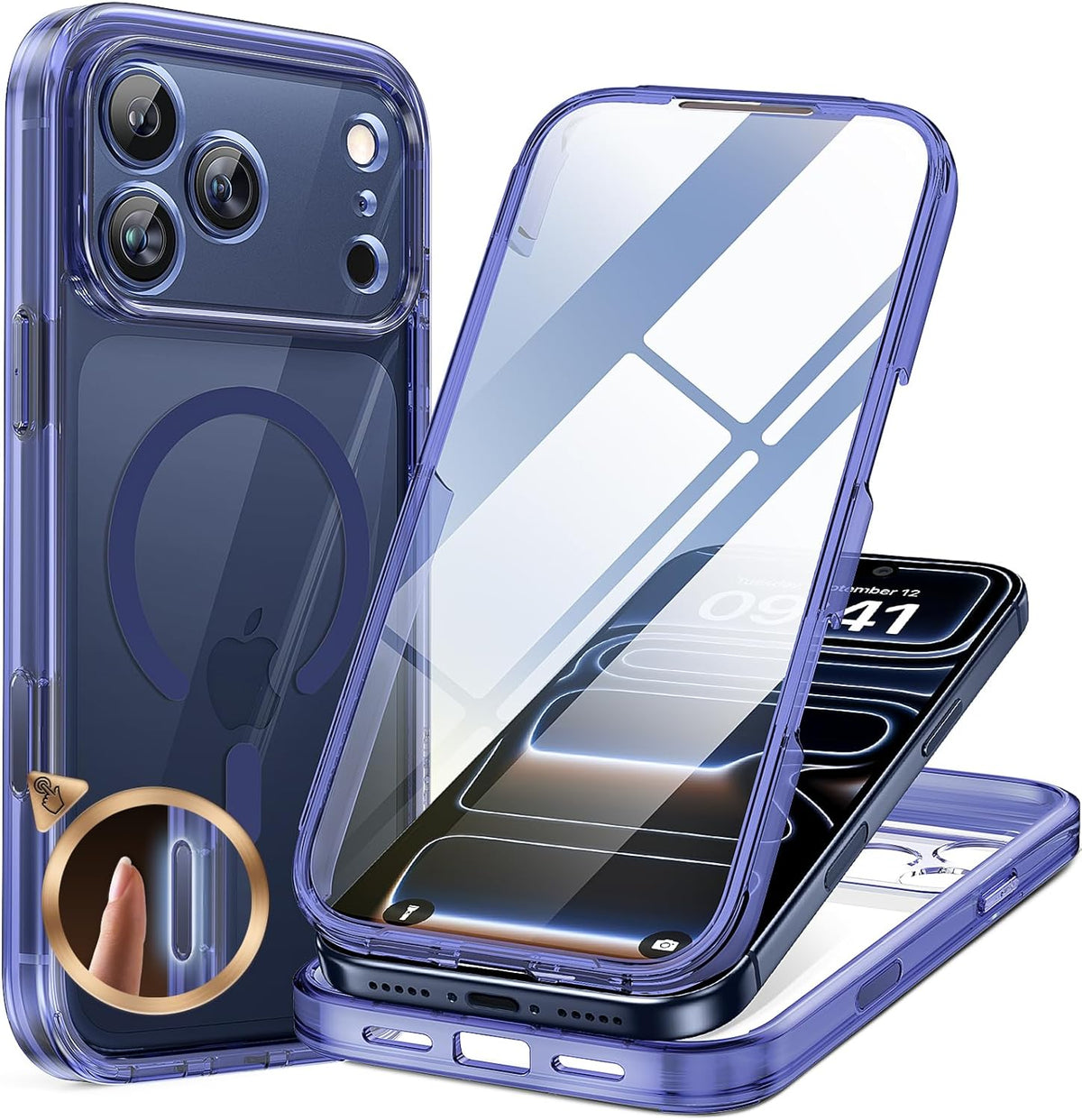 Clear Full-Body MagSafe Case for iPhone 17 Pro Max 6.9", Built-in Screen & Camera Protector