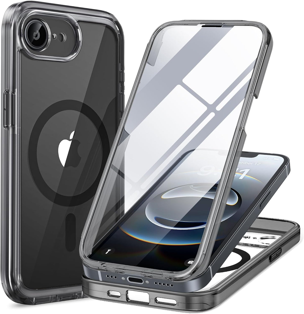 Clear Full-Body MagSafe Case for iPhone 17 Pro Max 6.9", Built-in Screen & Camera Protector