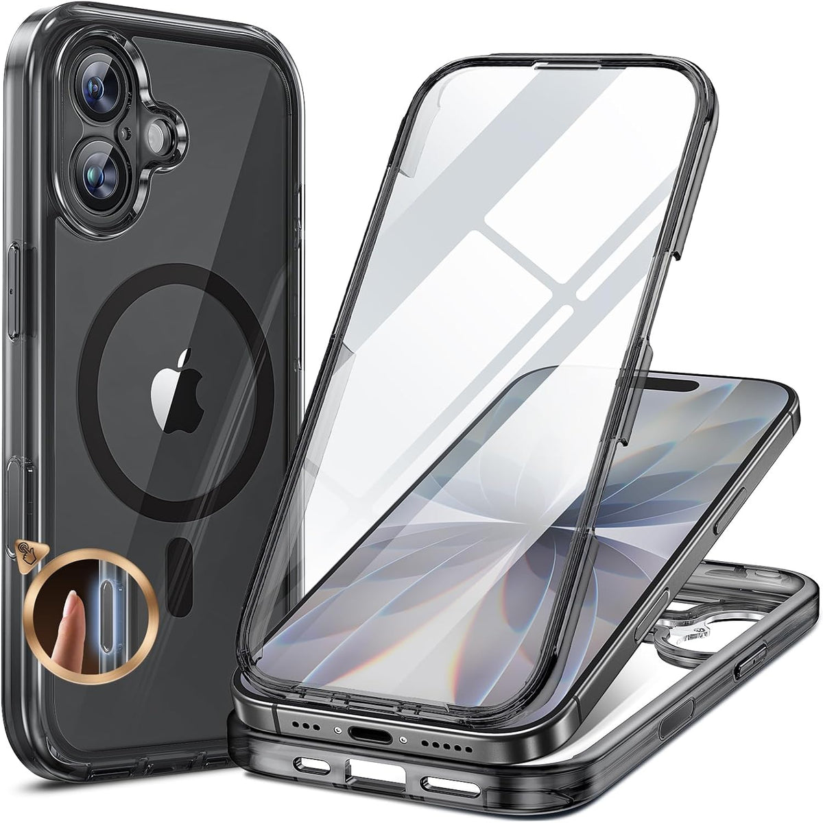 Clear Full-Body MagSafe Case for iPhone 17 Pro Max 6.9", Built-in Screen & Camera Protector