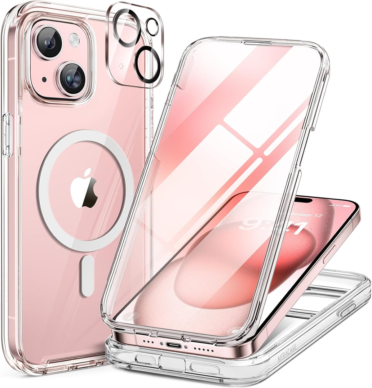 Clear Full-Body MagSafe Case for iPhone 17 Pro Max 6.9", Built-in Screen & Camera Protector