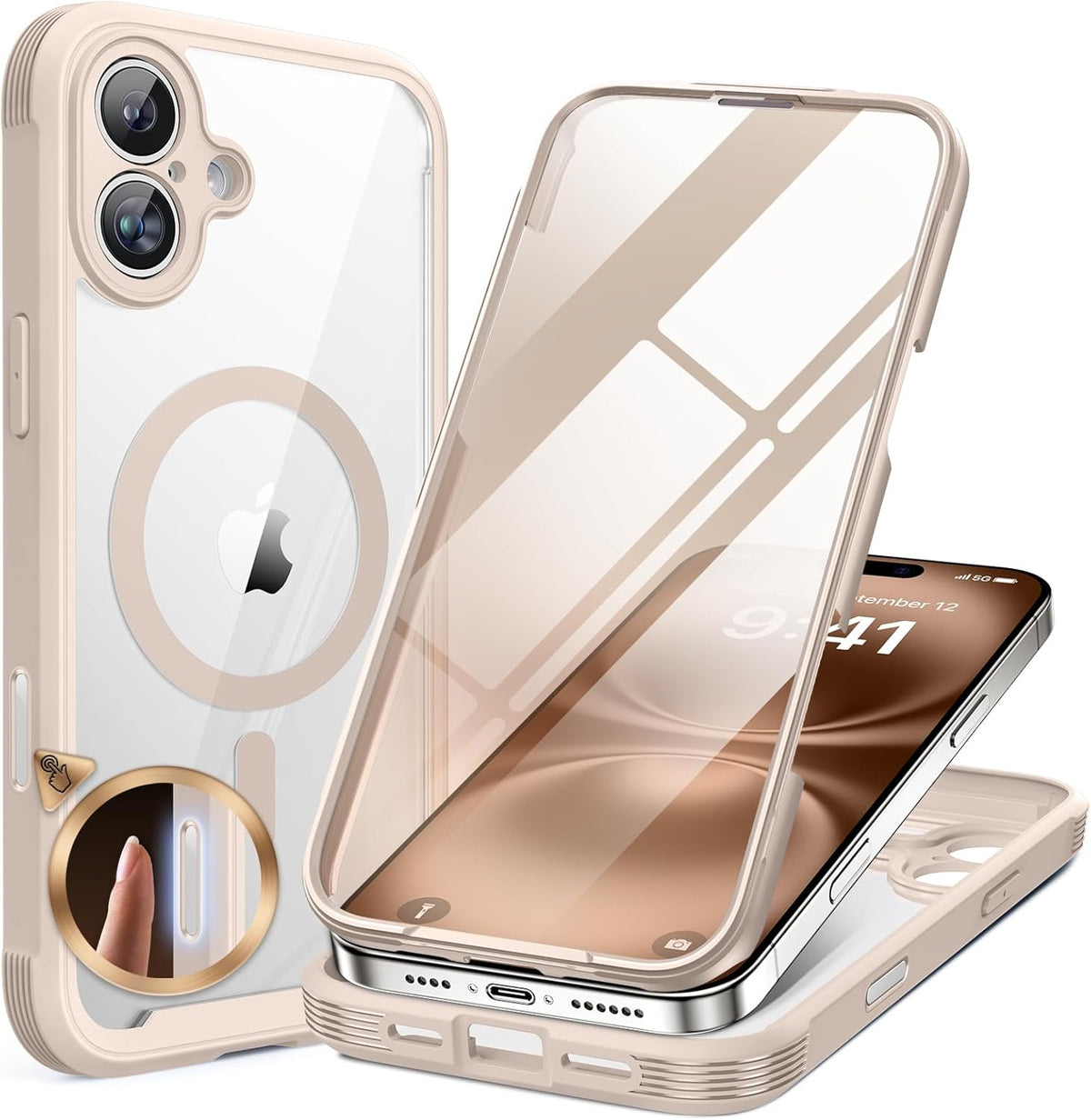 Clear Full-Body MagSafe Case for iPhone 17 Pro Max 6.9", Built-in Screen & Camera Protector