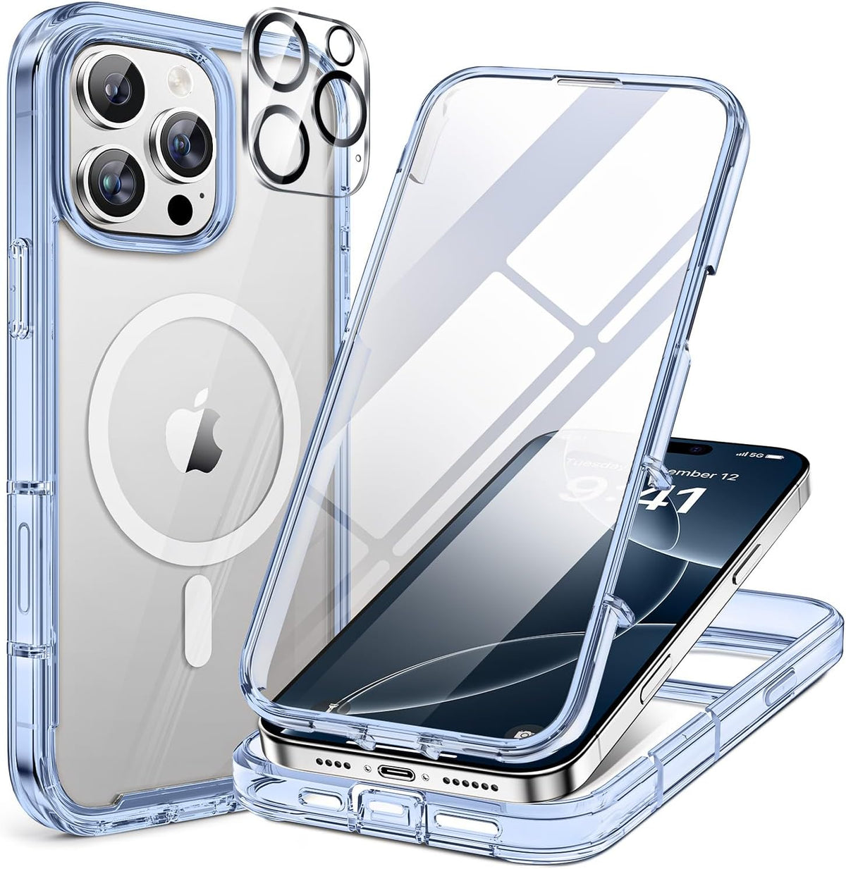Clear Full-Body MagSafe Case for iPhone 17 Pro Max 6.9", Built-in Screen & Camera Protector