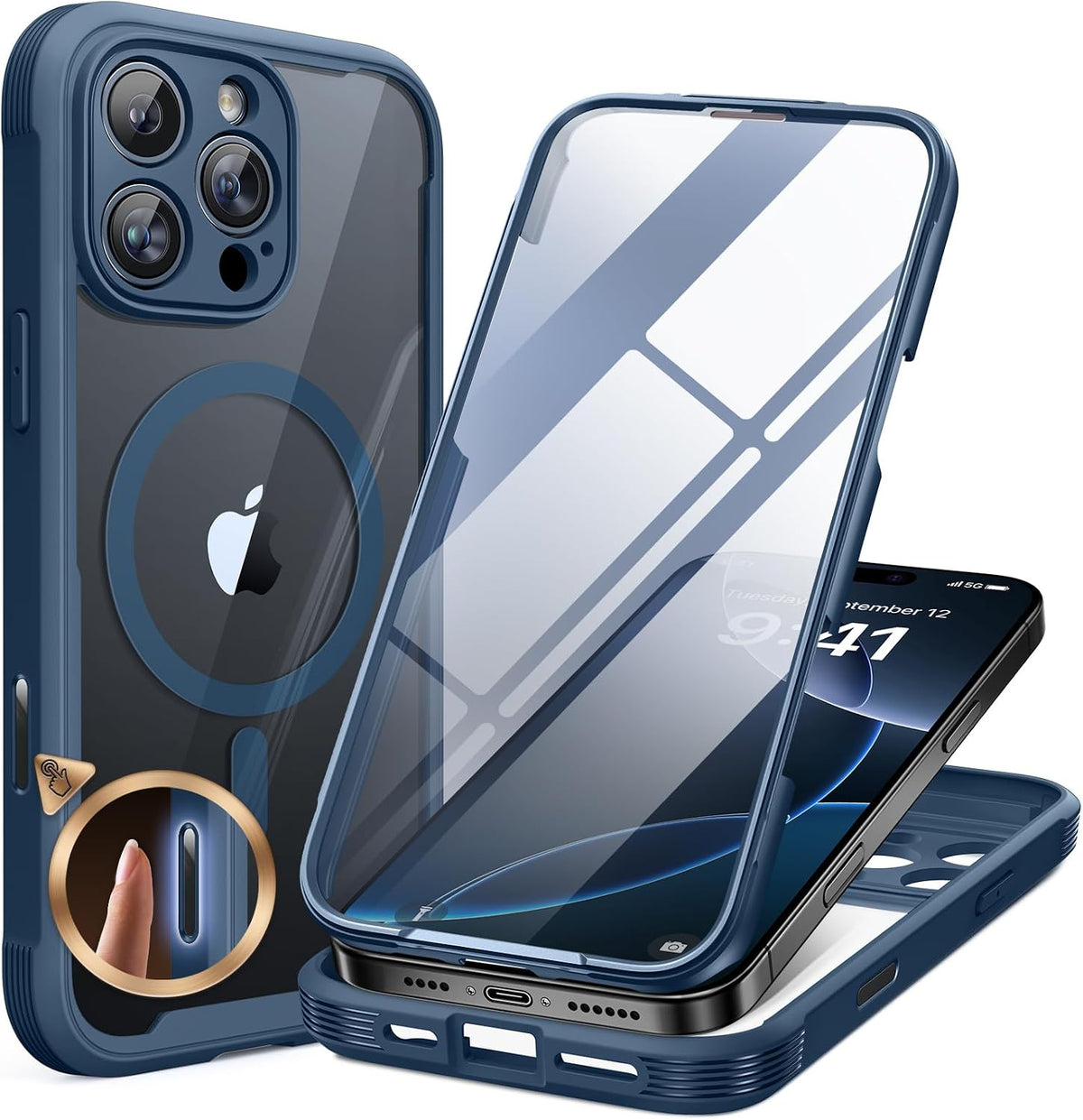 Clear Full-Body MagSafe Case for iPhone 17 Pro Max 6.9", Built-in Screen & Camera Protector