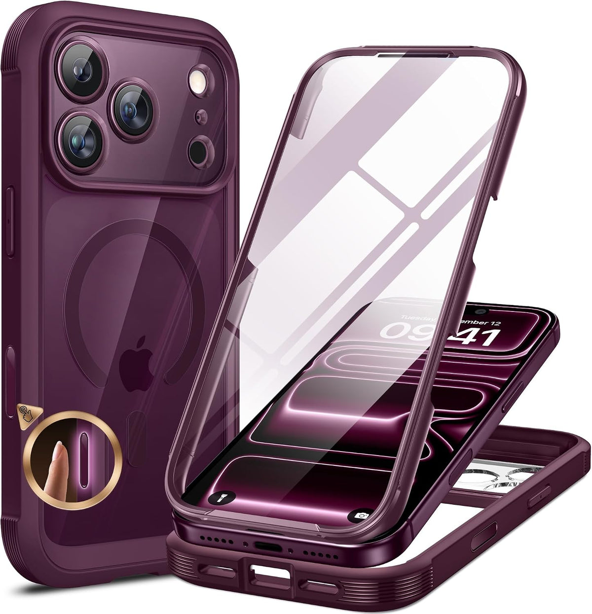 Clear Full-Body MagSafe Case for iPhone 17 Pro Max 6.9", Built-in Screen & Camera Protector