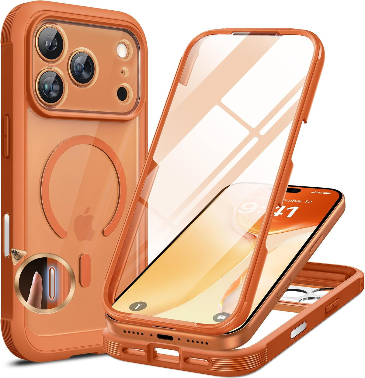 Clear Full-Body MagSafe Case for iPhone 17 Pro Max 6.9", Built-in Screen & Camera Protector