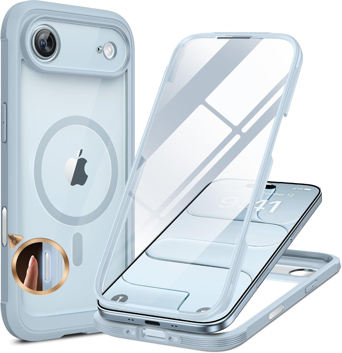 Clear Full-Body MagSafe Case for iPhone 17 Pro Max 6.9", Built-in Screen & Camera Protector
