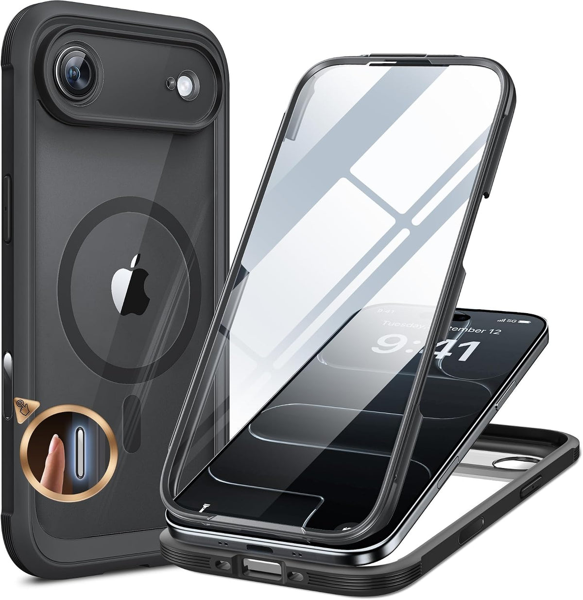 Clear Full-Body MagSafe Case for iPhone 17 Pro Max 6.9", Built-in Screen & Camera Protector