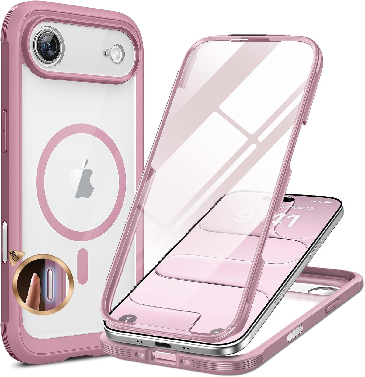 Clear Full-Body MagSafe Case for iPhone 17 Pro Max 6.9", Built-in Screen & Camera Protector