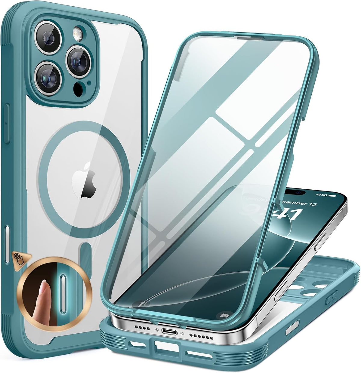 Clear Full-Body MagSafe Case for iPhone 17 Pro Max 6.9", Built-in Screen & Camera Protector