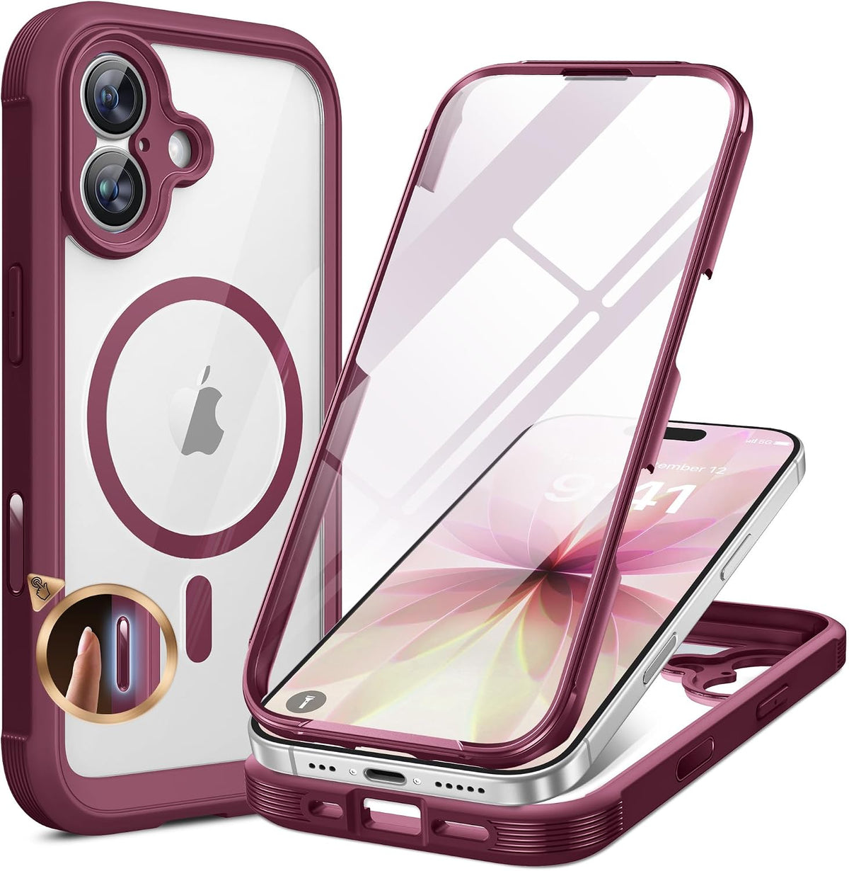 Clear Full-Body MagSafe Case for iPhone 17 Pro Max 6.9", Built-in Screen & Camera Protector