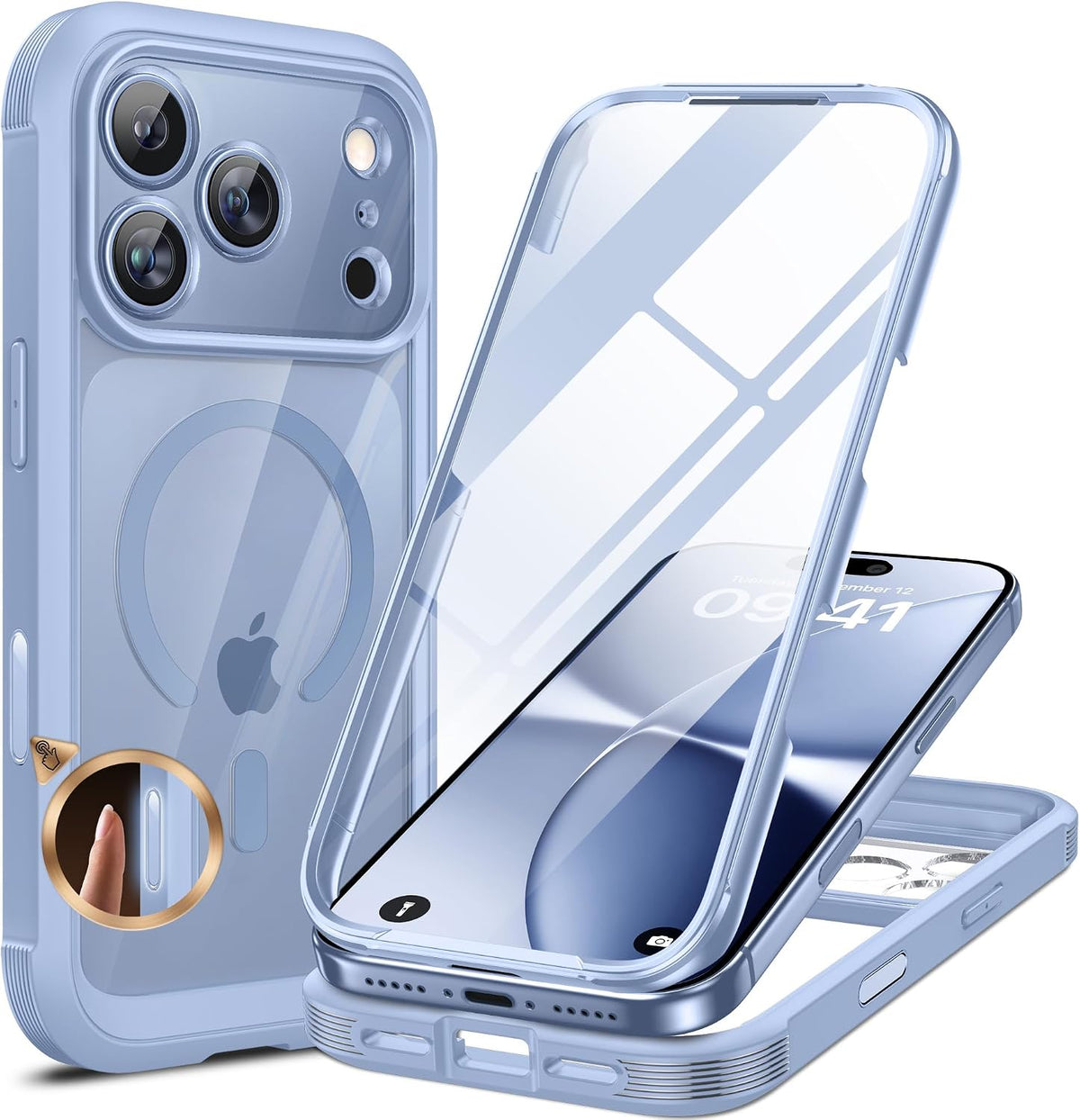 Clear Full-Body MagSafe Case for iPhone 17 Pro Max 6.9", Built-in Screen & Camera Protector