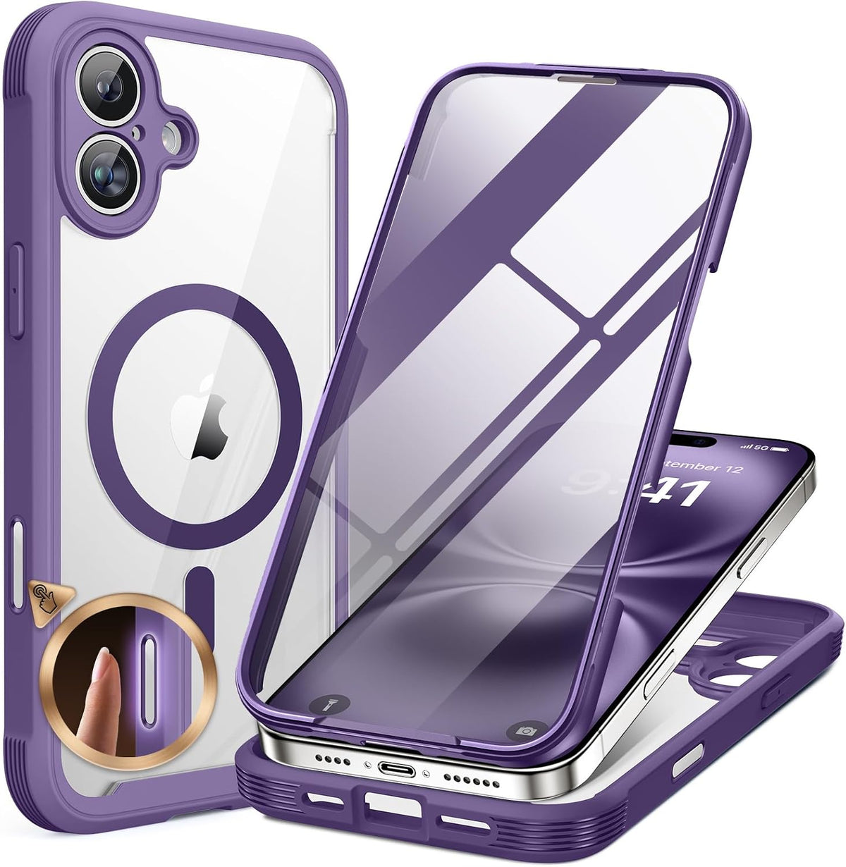Clear Full-Body MagSafe Case for iPhone 17 Pro Max 6.9", Built-in Screen & Camera Protector