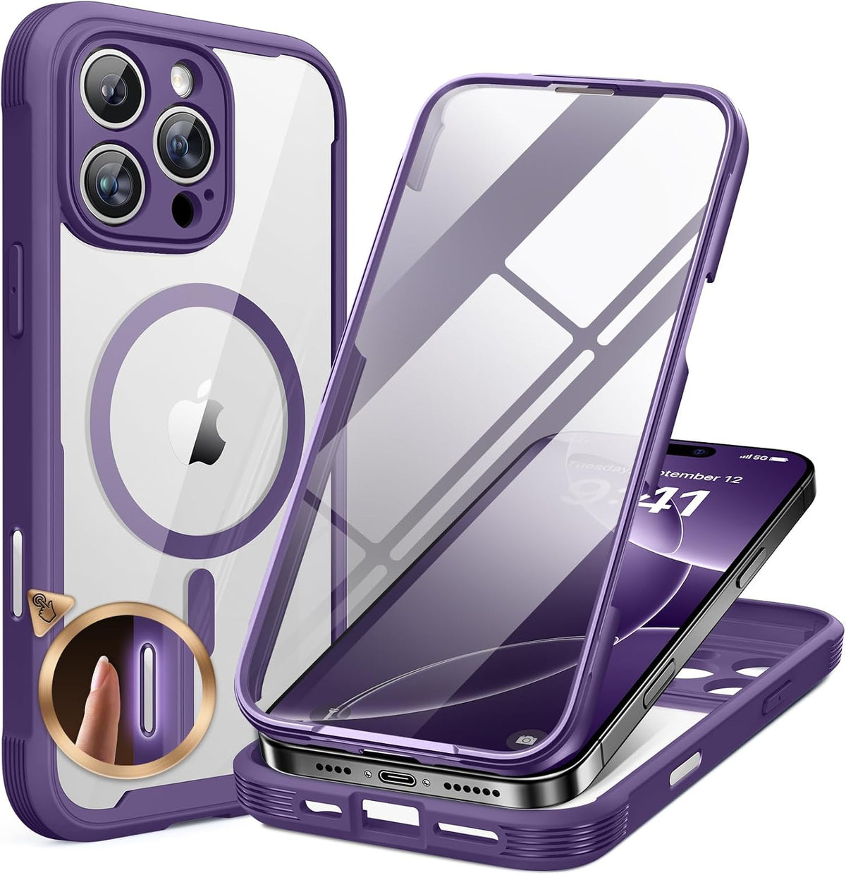 Clear Full-Body MagSafe Case for iPhone 17 Pro Max 6.9", Built-in Screen & Camera Protector