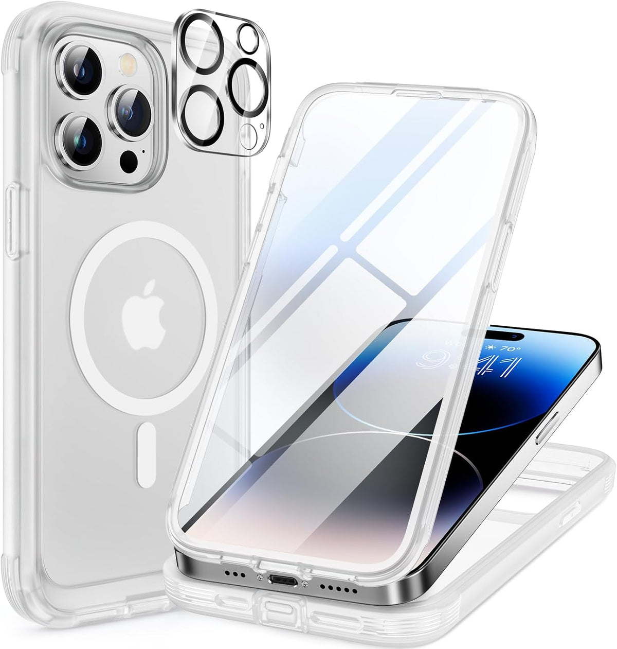 Clear Full-Body MagSafe Case for iPhone 17 Pro Max 6.9", Built-in Screen & Camera Protector