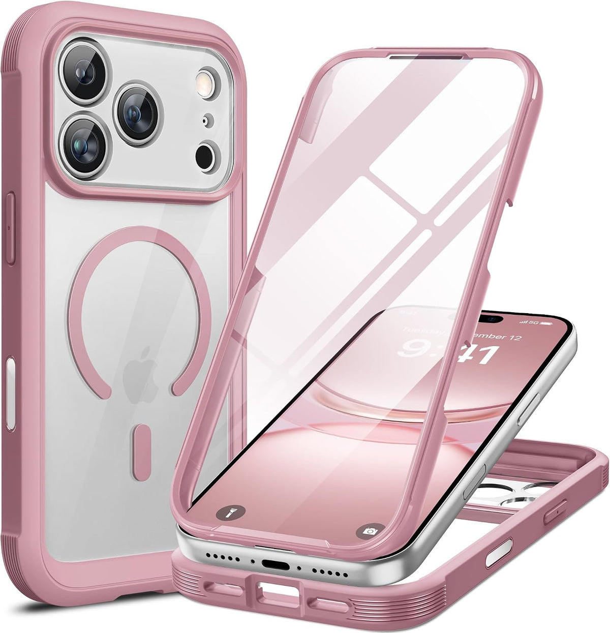 Clear Full-Body MagSafe Case for iPhone 17 Pro Max 6.9", Built-in Screen & Camera Protector