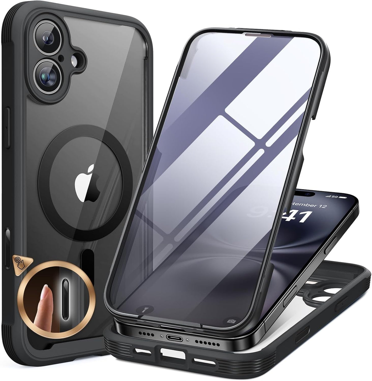 Clear Full-Body MagSafe Case for iPhone 17 Pro Max 6.9", Built-in Screen & Camera Protector
