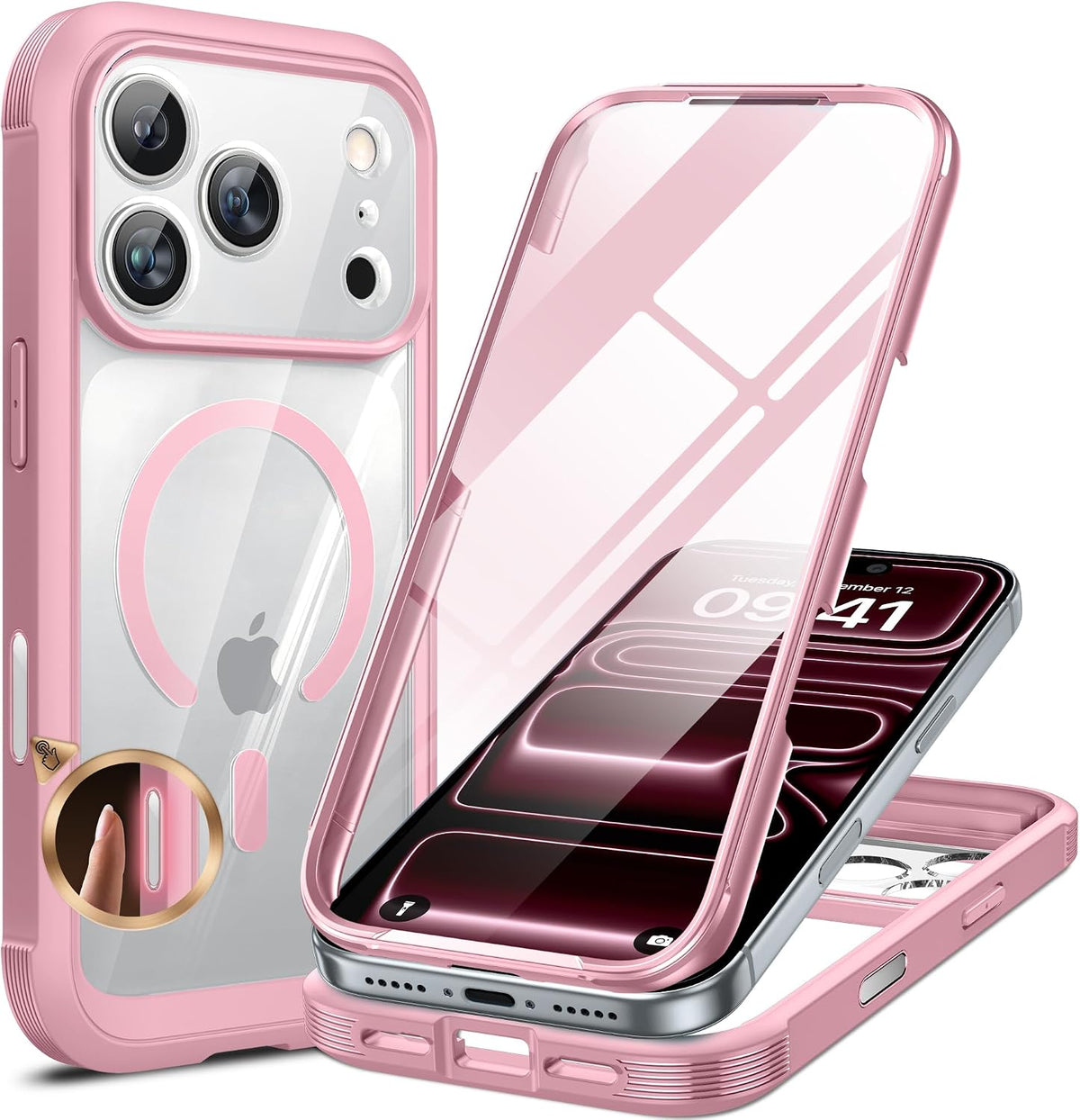 Clear Full-Body MagSafe Case for iPhone 17 Pro Max 6.9", Built-in Screen & Camera Protector