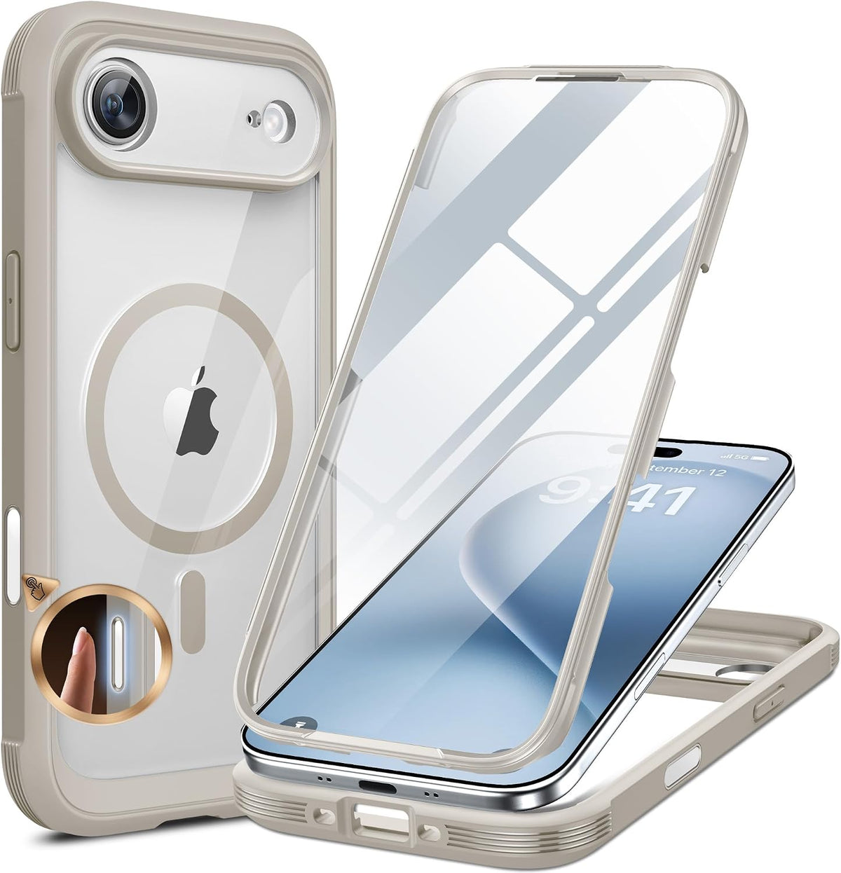 Clear Full-Body MagSafe Case for iPhone 17 Pro Max 6.9", Built-in Screen & Camera Protector