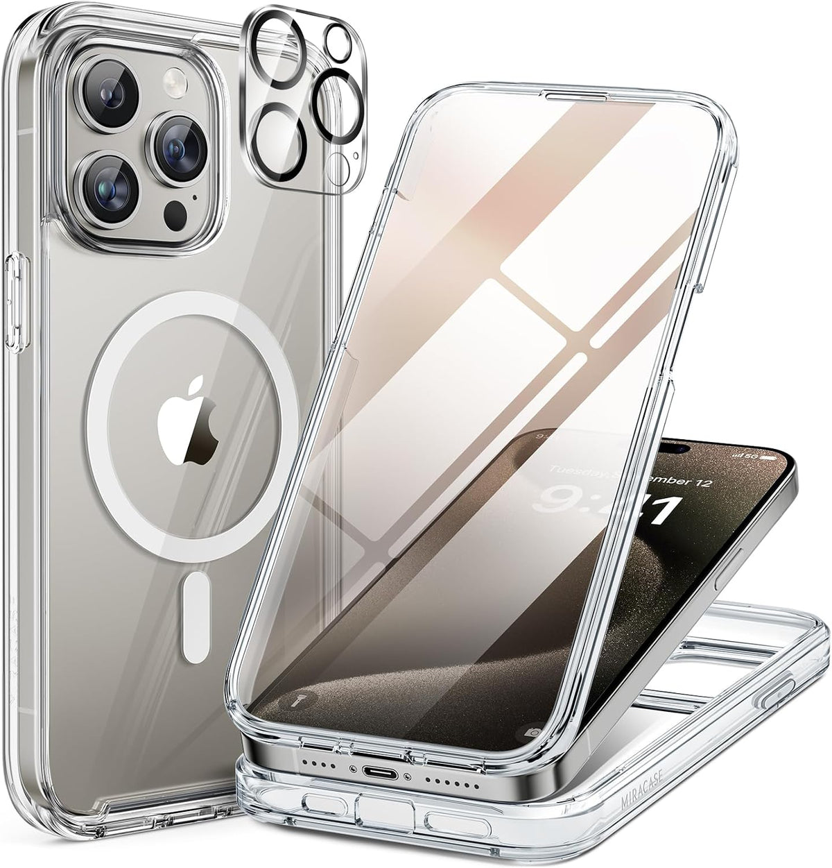 Clear Full-Body MagSafe Case for iPhone 17 Pro Max 6.9", Built-in Screen & Camera Protector