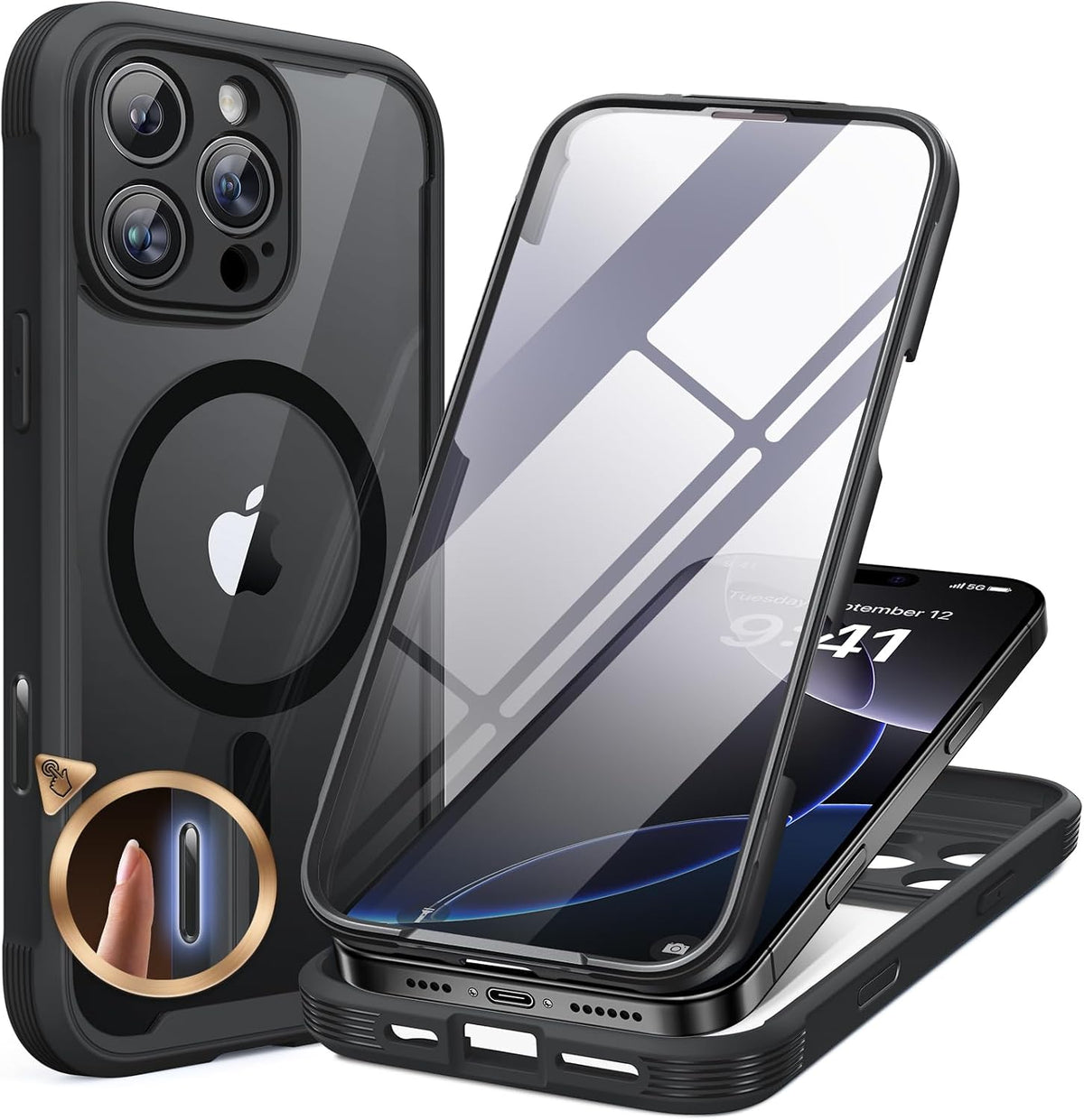 Clear Full-Body MagSafe Case for iPhone 17 Pro Max 6.9", Built-in Screen & Camera Protector