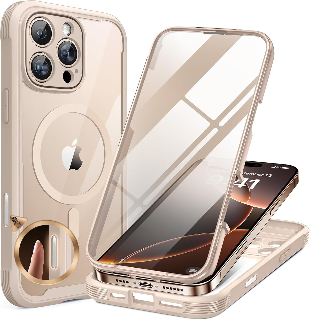 Clear Full-Body MagSafe Case for iPhone 17 Pro Max 6.9", Built-in Screen & Camera Protector