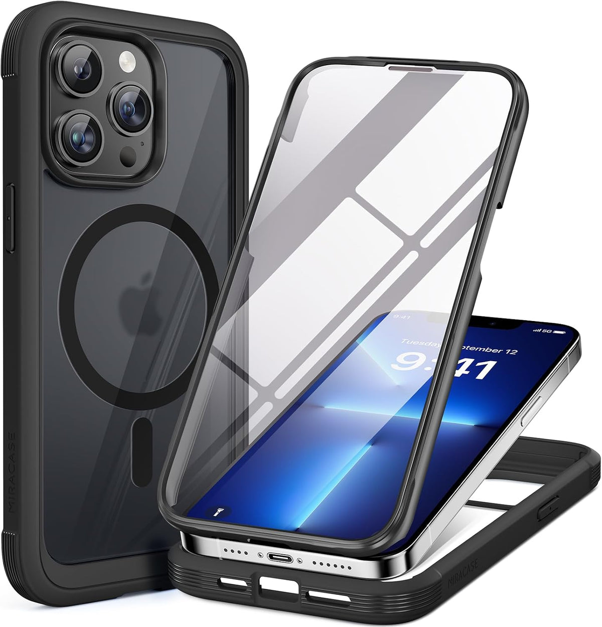 Clear Full-Body MagSafe Case for iPhone 17 Pro Max 6.9", Built-in Screen & Camera Protector