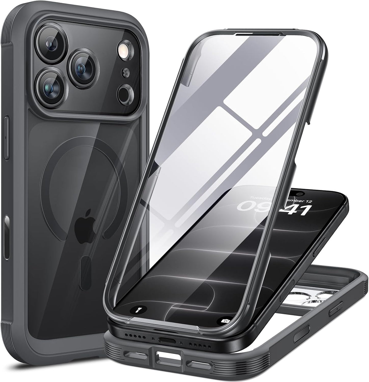 Clear Full-Body MagSafe Case for iPhone 17 Pro Max 6.9", Built-in Screen & Camera Protector