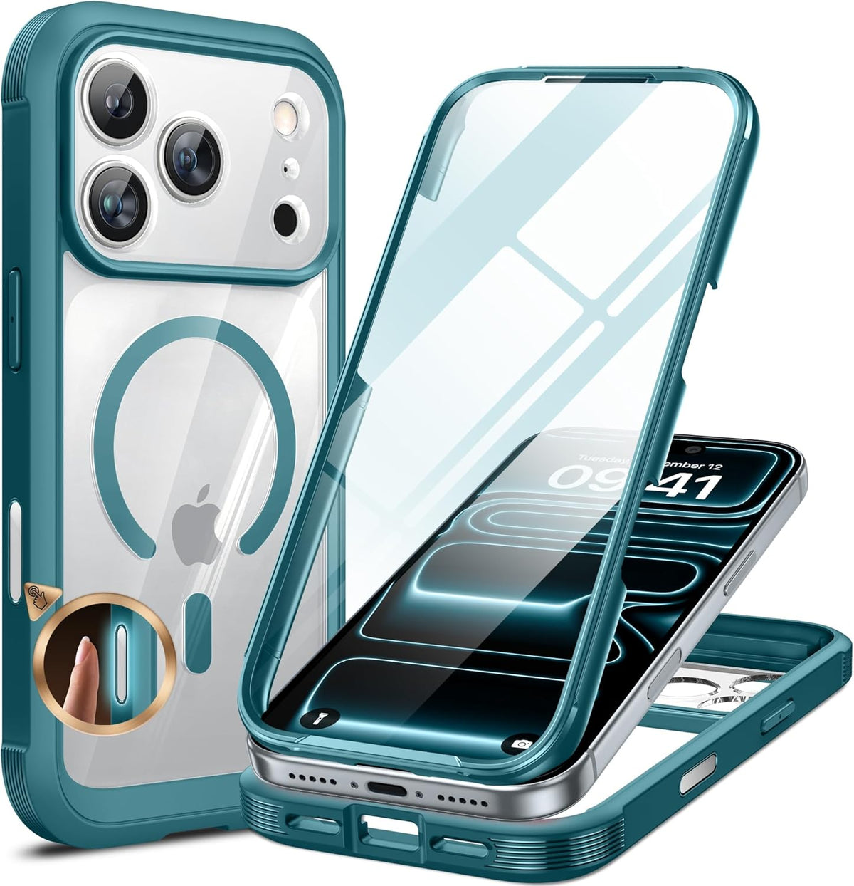 Clear Full-Body MagSafe Case for iPhone 17 Pro Max 6.9", Built-in Screen & Camera Protector