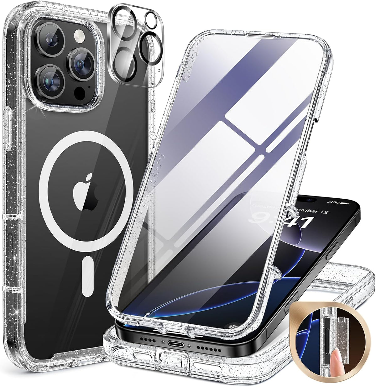 Clear Full-Body MagSafe Case for iPhone 17 Pro Max 6.9", Built-in Screen & Camera Protector