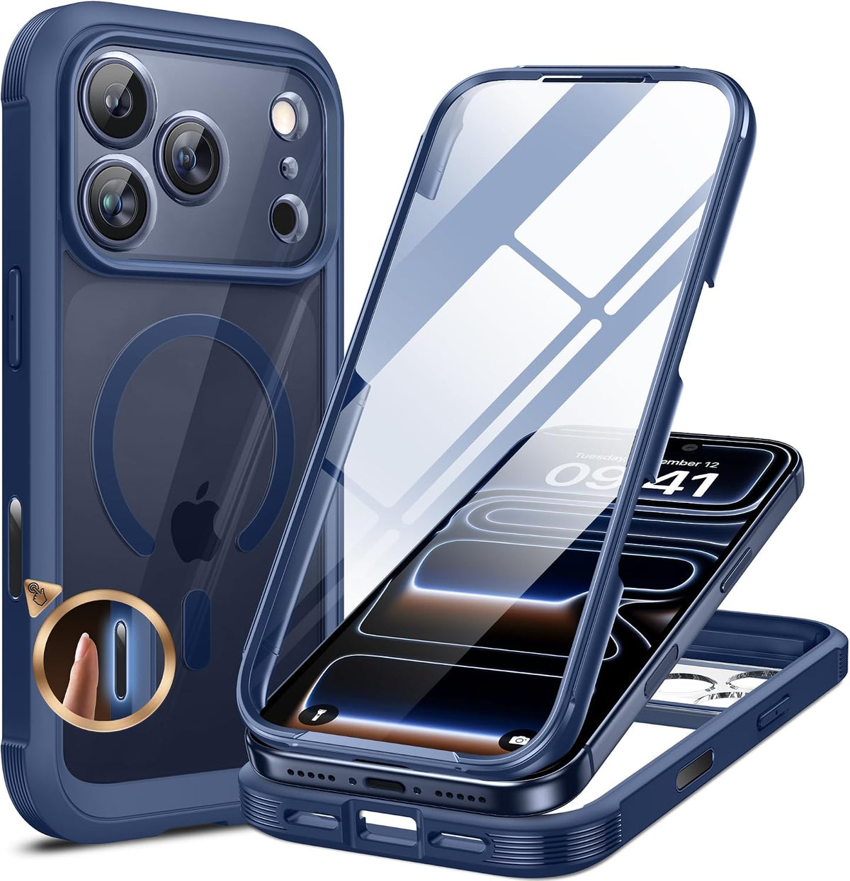 Clear Full-Body MagSafe Case for iPhone 17 Pro Max 6.9", Built-in Screen & Camera Protector