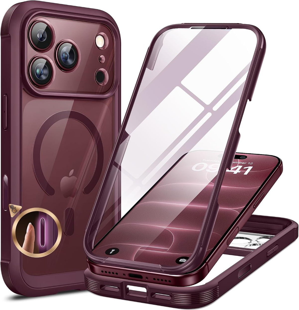 Clear Full-Body MagSafe Case for iPhone 17 Pro Max 6.9", Built-in Screen & Camera Protector