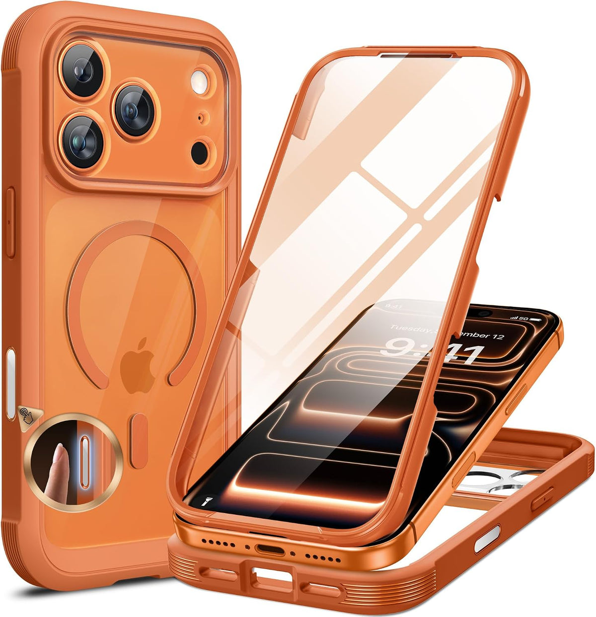 Clear Full-Body MagSafe Case for iPhone 17 Pro Max 6.9", Built-in Screen & Camera Protector