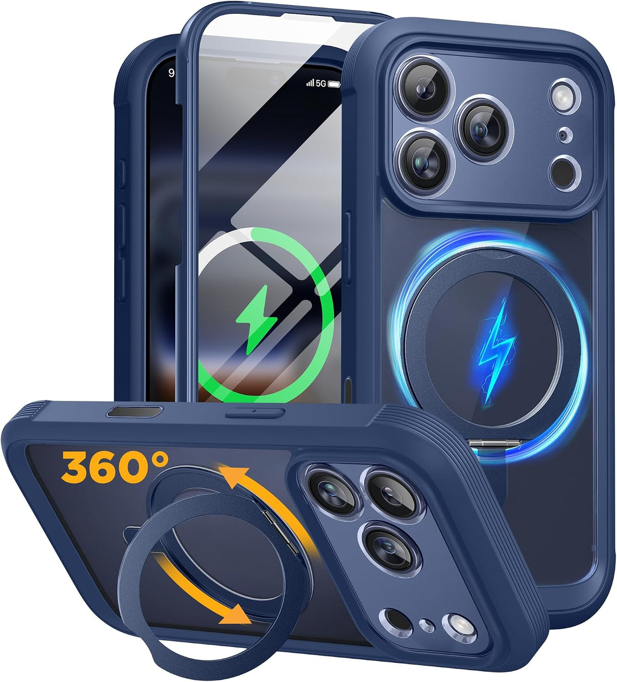 Clear Full-Body MagSafe Case for iPhone 17 Pro Max 6.9", Built-in Screen & Camera Protector
