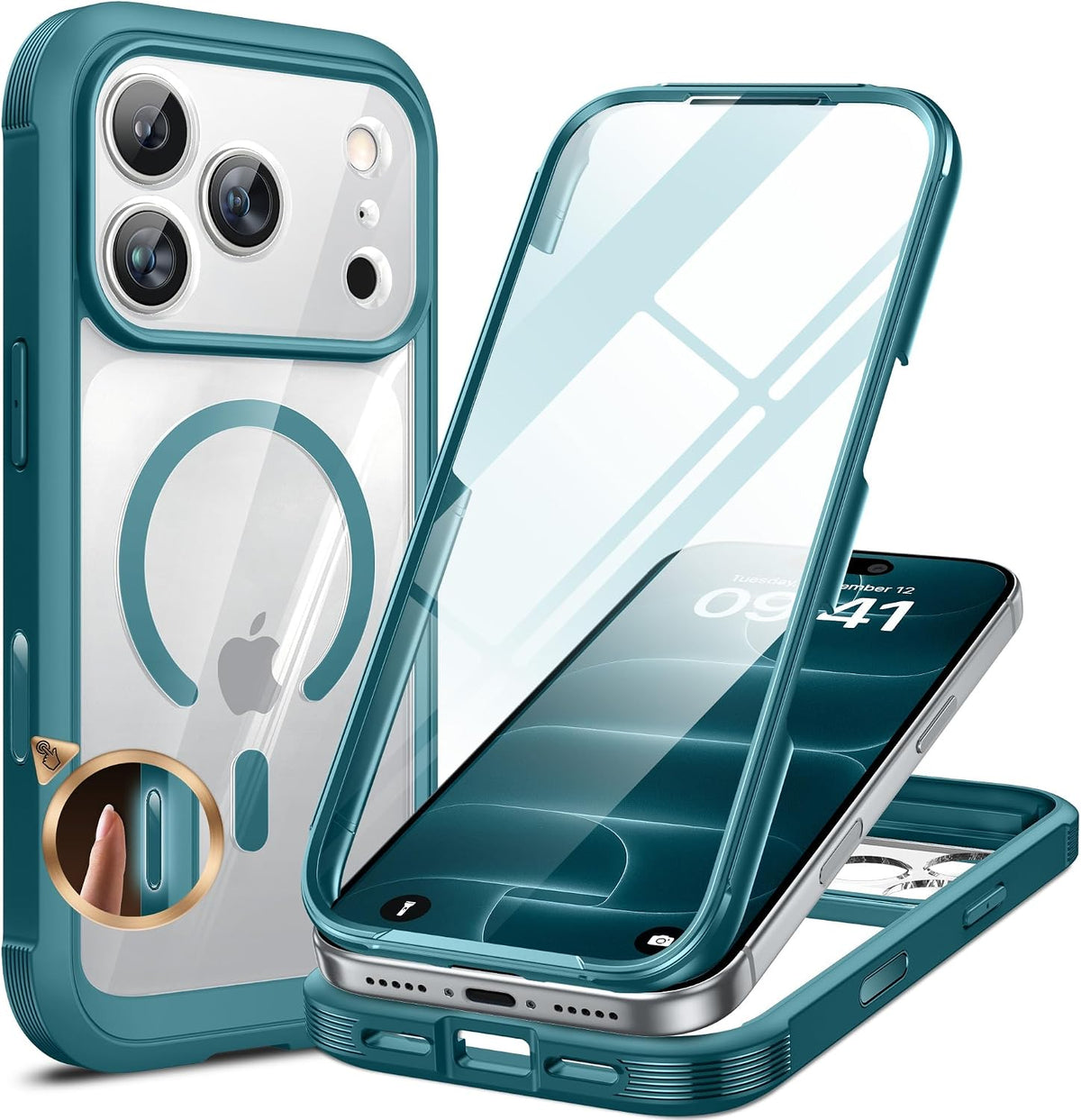 Clear Full-Body MagSafe Case for iPhone 17 Pro Max 6.9", Built-in Screen & Camera Protector