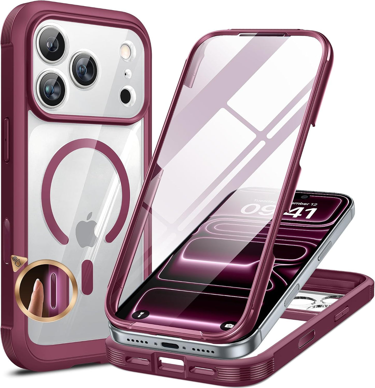 Clear Full-Body MagSafe Case for iPhone 17 Pro Max 6.9", Built-in Screen & Camera Protector
